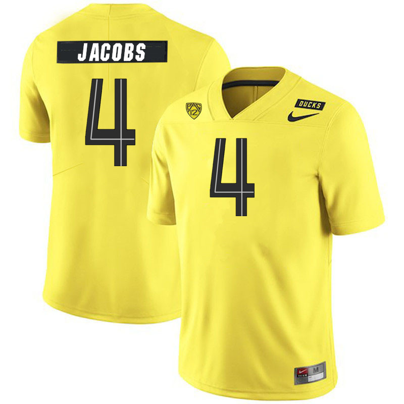 Men #4 Jestin Jacobs Oregon Ducks College Football Jerseys Stitched Sale-Yellow